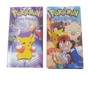 Pokemon VHS Lot Primeape Problems Fighting Tournament Anime Kids TV Nintendo